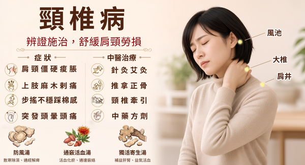 中醫辨治頸椎綜合徵，舒緩肩頸勞損通調氣血